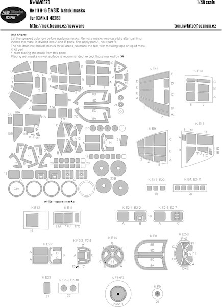 Heinkel He111H-16 BASIC Painting Masks (ICM)  NWAM0570