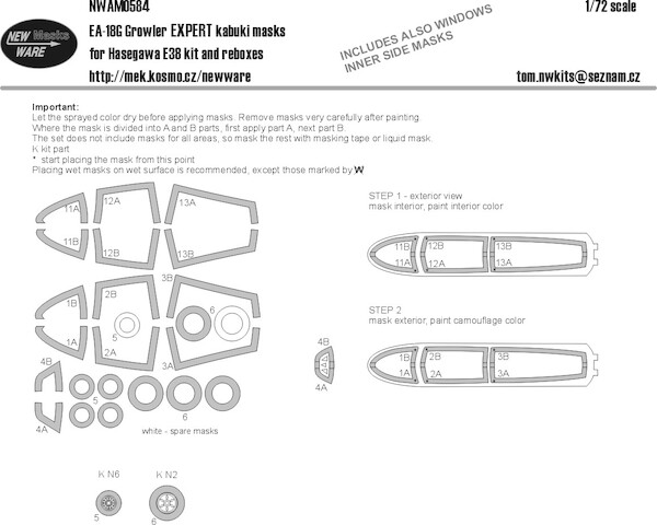EA18G Growler EXPERT Painting Masks (Hasegawa) NWAM0584