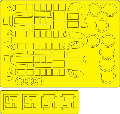 Messerschmitt BF110D/E EXPERT kabuki Painting Masks (Cuber Hobby)  NWAM0826