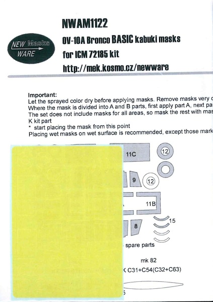 OV10A Bronco BASIC Painting Masks (ICM)  NWAM1122