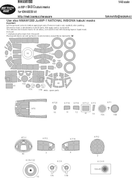 Junkers Ju88P-1 BASIC Painting Masks (ICM) NWAM1198