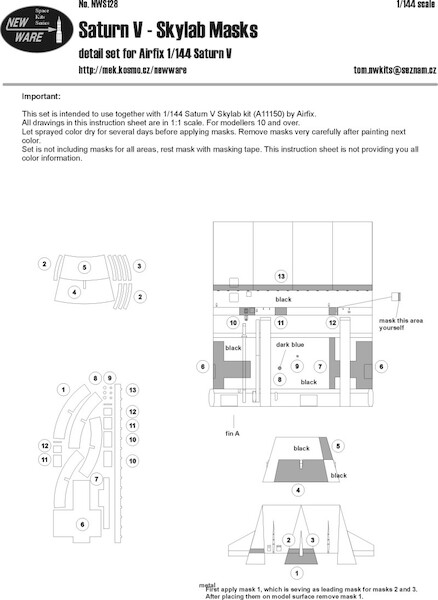 Saturn V - Skylab Masks (Airfix)  NWS128M