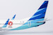 Boeing 737-800 Garuda Indonesia PK-GNE with PPA sticker + round stand 08023