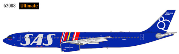 Airbus A330-300 SAS Scandinavian Airlines "Celebrating 80 Years" LN-RKR Luxurious Packaging  62088