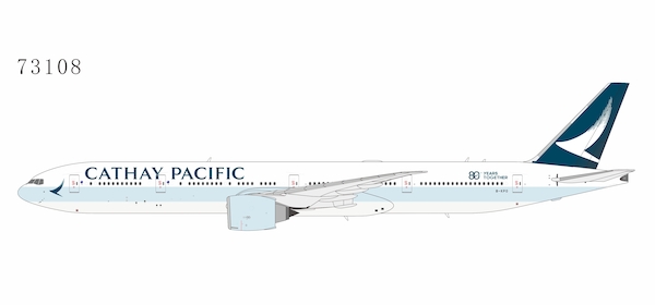 Boeing 777-300ER Cathay Pacific Airways B-KPO large titles; "80 Years Together" sticker  73108