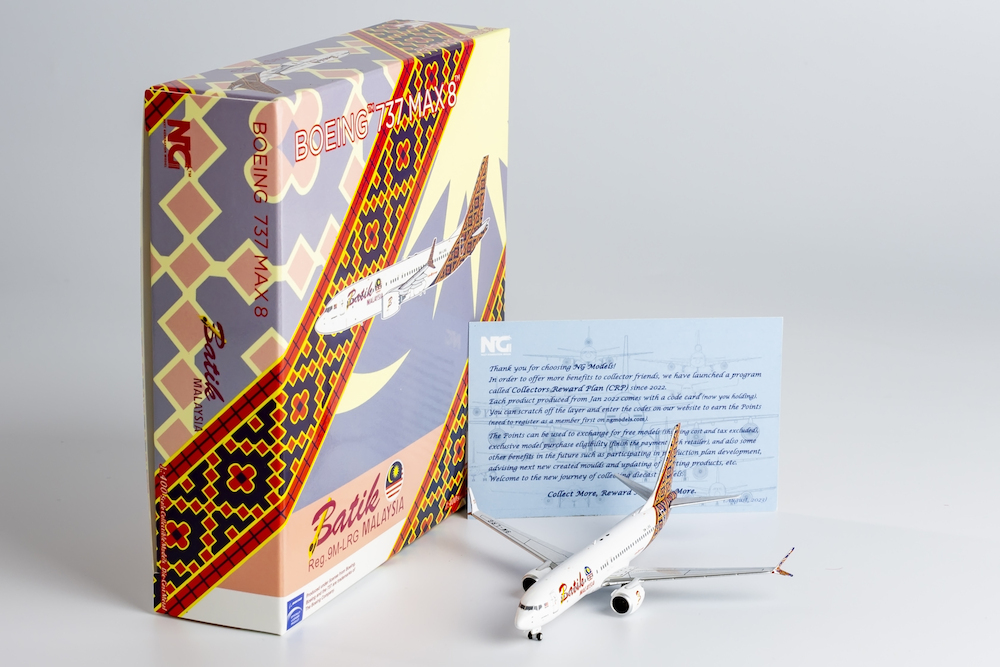 NG Models 88012 Boeing 737 MAX 8 Batik Air Malaysia / Malindo Air