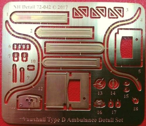 Vauxhall Type D Ambulance Detail set (Roden) 72-042