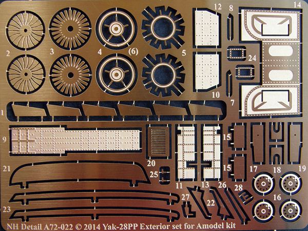 Yakovlev Yak28PP exterior Detail set (A Model)  A72-022