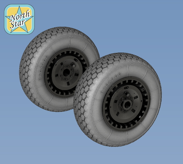 Wheel set for Messerschmitt Me262 Type 1 (Smooth nose wheel)  NS32037