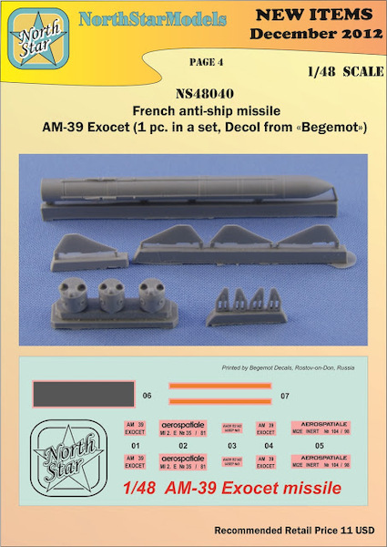 AM39 Exocet anti ship missile NS48040