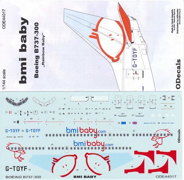 Boeing 737-300 (BMI Baby "Rainbow baby")  ode44017