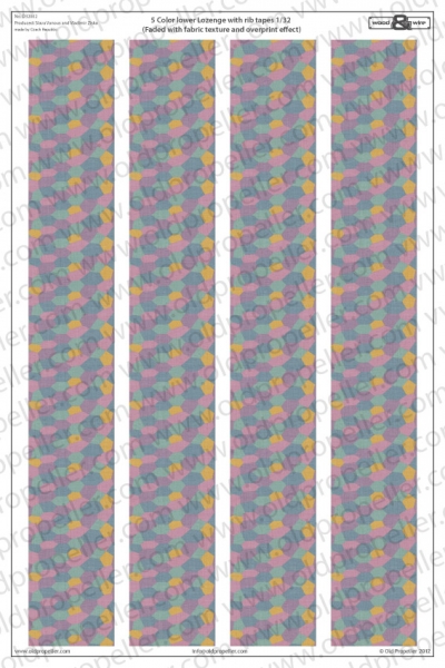 5 Colour lower Lozenge with rib tapes (Faded with fabric texture and overprint effect) D48002