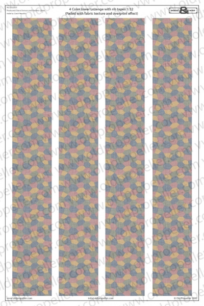 4 Colour lower Lozenge with rib tapes (Faded with fabric texture and overprint effect) D48004