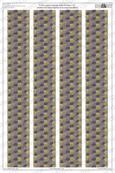 5 Colour upper and lower Lozenge with rib tapes (Faded with fabric texture and overprint effect) D48005