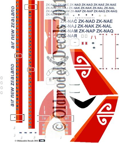 Boeing 737-200 (Air New Zealand Orange interim Scheme) OMD-B737-20004