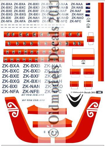 Fokker F27-100/200 and 500 Friendship (Air New Zealand interim red/orange scheme) for F-RSIN, Welsh and Doyusha kit)  OMD-F27-14406