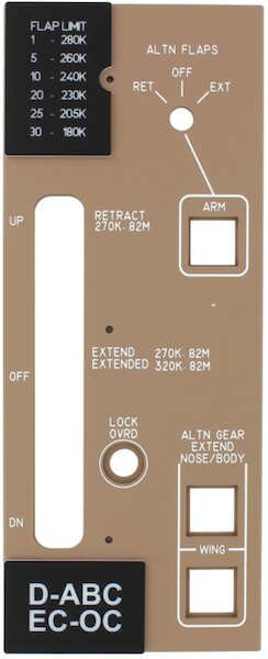 B747 Landing Gear panel. P74B12