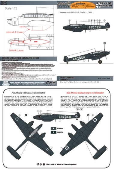 Messerschmitt BF110C-6 (G9+EH NJG.1 Nachtjger)  OWL S72006