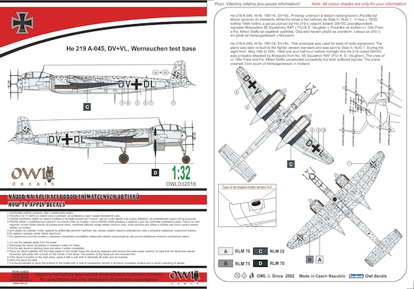Heinkel He219A  (V-045, DV+VL, Werneuchen test base)  OWLD32018