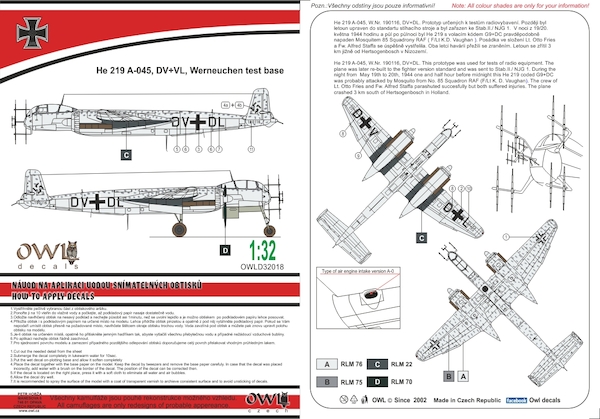 Heinkel He219A (V-045, DV+VL, Werneuchen test base) OWLD32018