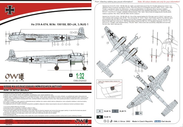 Heinkel He219A-074, (BE+JA) OWLD32022