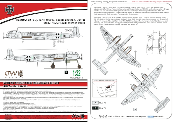 Heinkel He219A-02 (V-09, G9+FB, Stab.I/NJG1)  OWLD32019