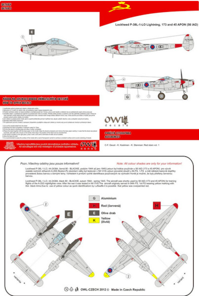 Lockheed P38L-LO Lightning (173, 45 APON (56IAD Soviet AF) OWLD48007US