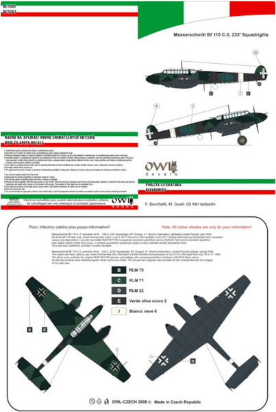 Messerschmitt BF110C-3 (235 squadrigillia Italian AF)  OWLD48017US