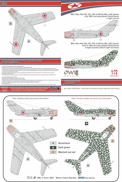 Mikoyan MiG15Bis Red 325 (North Korea)  OWLDA48007