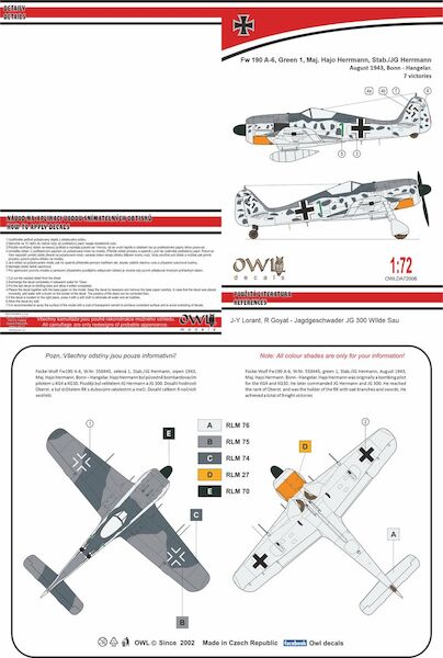 Focke Wulf Fw190A-6 (Green 1 Hajo Herman) OWLDA72008