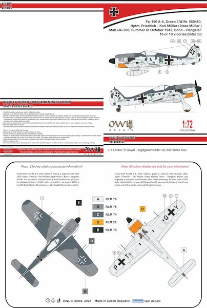 Focke Wulf Fw190A-6 (Green 3 - Friedrich Karl Müuller, Stab./JG300) OWLDA72009