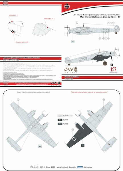 Messerschmitt BF110G-4 Mosquitojäger (Maj. Werner Hoffman C9+CB Stab I./NJG5) OWLDA72021
