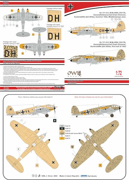 Heinkel He111H-6 (DH+YA, Erwin Rommel)  OWLDA72024