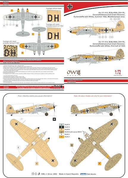 Heinkel He111H-6 (DH+YA, Erwin Rommel) OWLDA72024