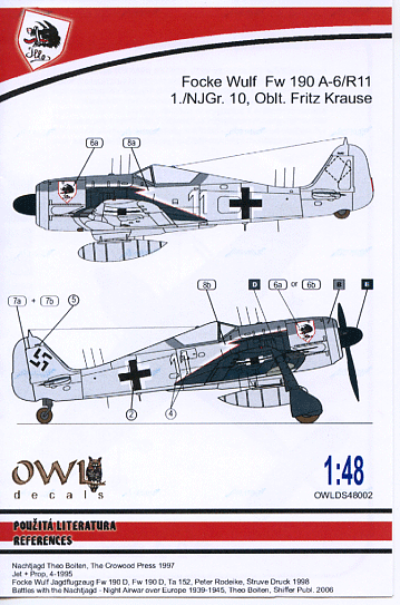 Focke Wulf Fw190A-6/R11 (1./NJGr.10 Oblt Fritz Krause)  OWLDS48002