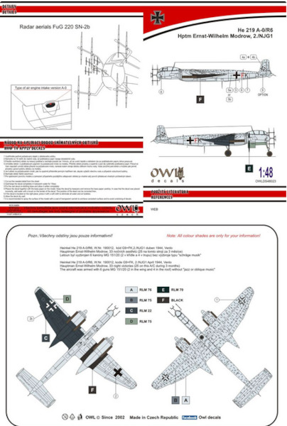 Heinkel He219A-0/R-6 (G9+FK, 2./NJG1)  OWLDS48023