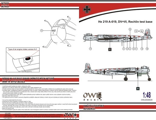 Heinkel He219A-019, (DV+VI, Rechlin test base) OWLDS48029