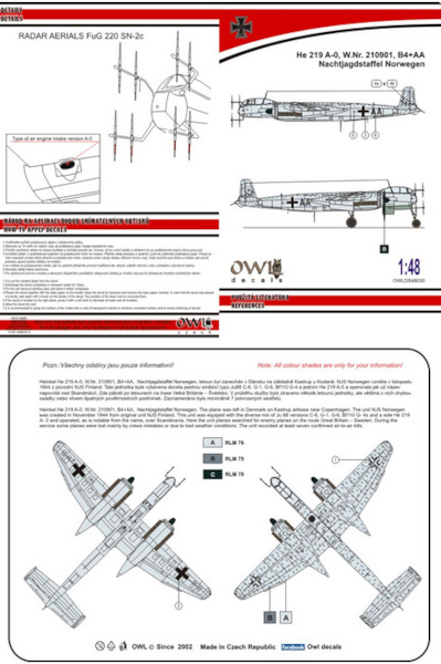 Heinkel He219A-0, (B4+AA Nachtjagdstaffel Norwegen)  OWLDS48030