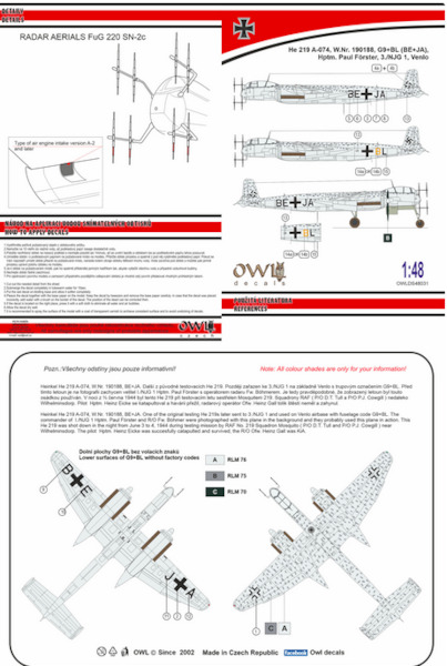 Heinkel He219A-074, (BE+JA)  OWLDS48031