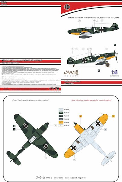 Messerschmitt Bf109F-4, (white 14, 1./NJG 101, Schleissheim 1943) OWLDS48110