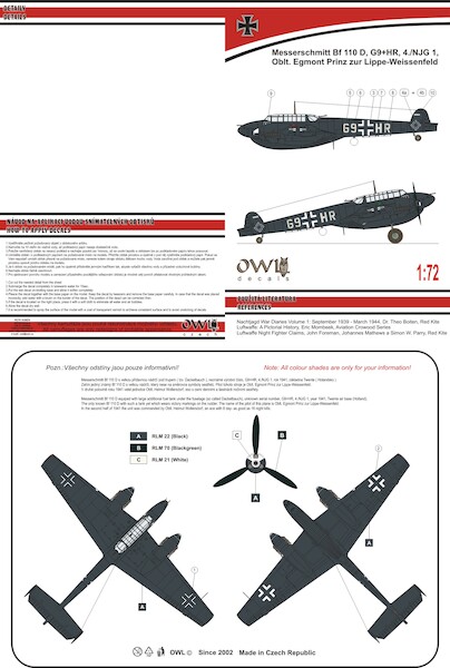 Messerschmitt BF110D (G9+HR, 4./NJG1) OWLDS72010