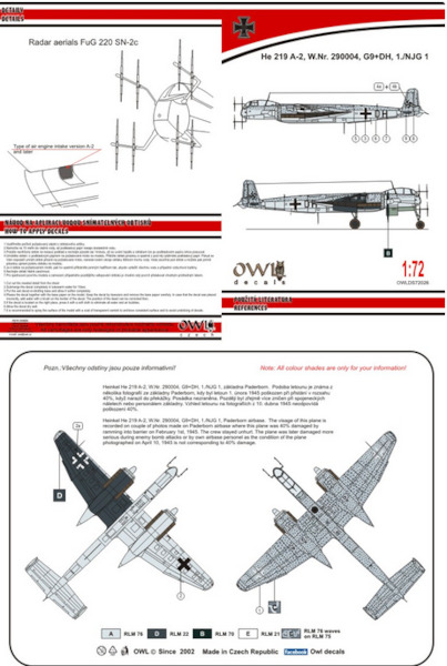 Heinkel He219A-2 (C9+DH 1./NJG1) OWLDS72026