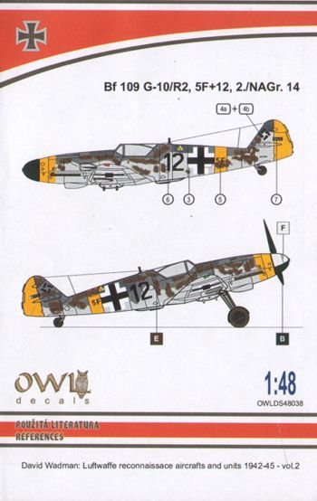 Messerschmitt BF109G-10/R2 Aufklarer (5F+12 2./NAGr 14)  OWLds72038