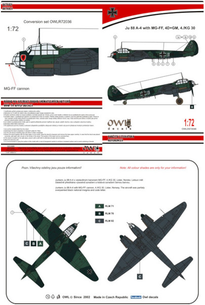 Junkers Ju88A-4 with MG-FF OWLDS72046