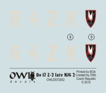 Dornier Do17Z-2 :Late with MG-FF Cannon (R4+ZK 2./NJG-2) OWLDS72052