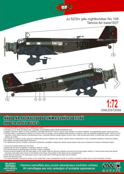 Junkers Ju52 Portugese Nacht Bomber OWLDS72059