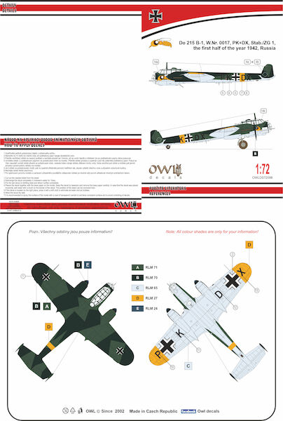 Dornier Do215B-1 (PK+DX Stab/ZG1,  Russia)  OWLDS72098