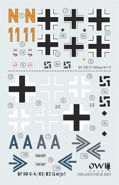 Herbert Lutje Planes (BF109D-1 and BF110G-4  OWLDS72100