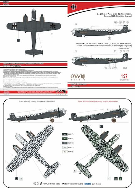 Dornier Do217M-1 (2/KG66, 2/KG2) OWLDS72105