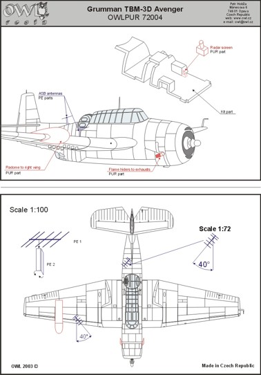 TBM3D Avenger Torpedo Nightfighter conversion OWLPUR72004